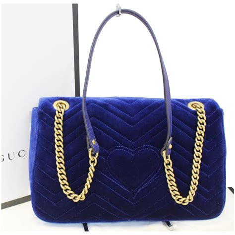 gucci blue velvet bag|gucci marmont velvet handbag.